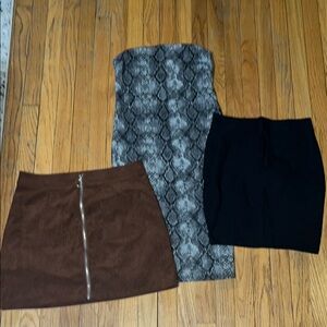 Stylish Women's Skirt Set - Brown, Black, and Gray